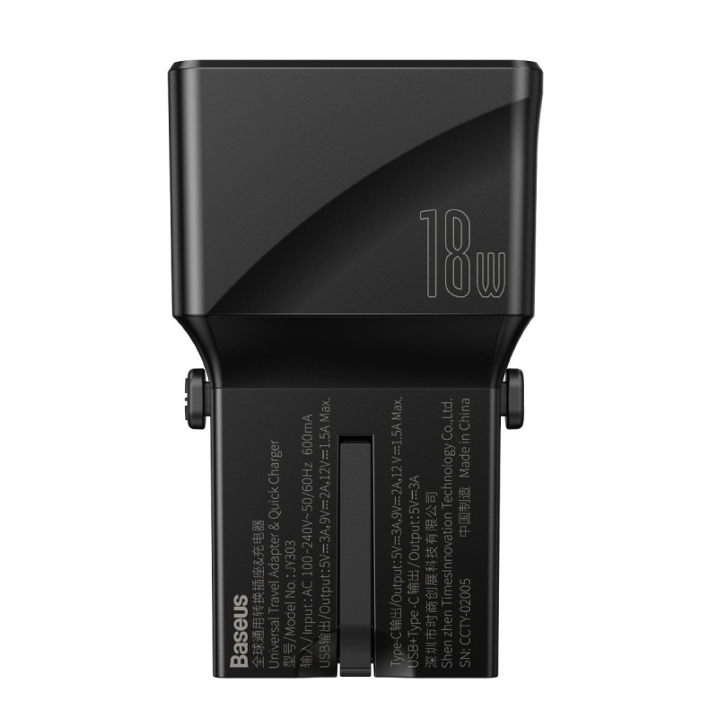 СЗУ Baseus Universal Conversion Plug PPS Charger 18W (1 Type-C + 1 USB) - Купить в Украине за 589 грн - изображение №11