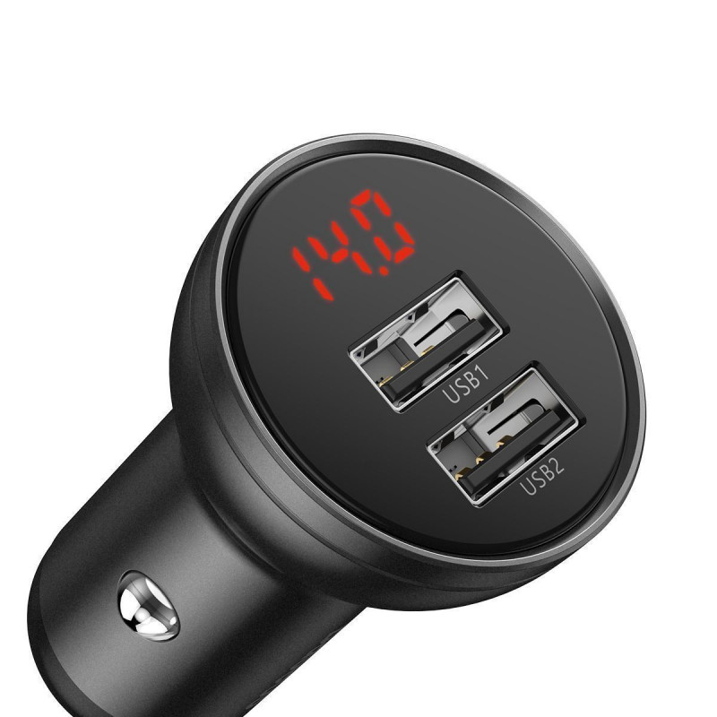 Автомобильное ЗУ Baseus Digital Display Dual USB 4.8A Car Charger 24W - Купить в Украине за 359 грн - изображение №9