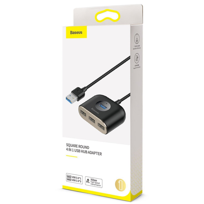 USB-Хаб Baseus Square Round USB to USB 3.0 + 3USB 2.0 (1m) USB-Хаб Baseus Square Round USB to USB 3.0 + 3USB 2.0 (1m) - Купить в Украине за 0 грн