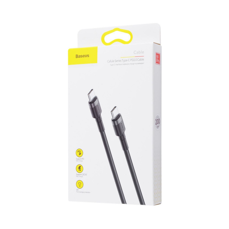 Кабель Baseus Cafule Type-C to Type-C PD 2.0 60W (2m) - Купить в Украине за 219 грн - изображение №2