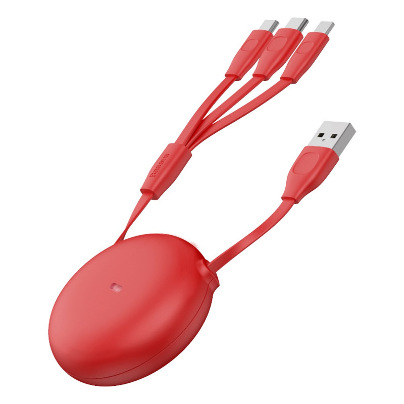 Кабель Baseus Lets Go Little Reunion Adjustable 3-in-1 (Micro USB+Lightning+Type-C) 3A (0.85m) - Купить в Украине за 349 грн - изображение №6