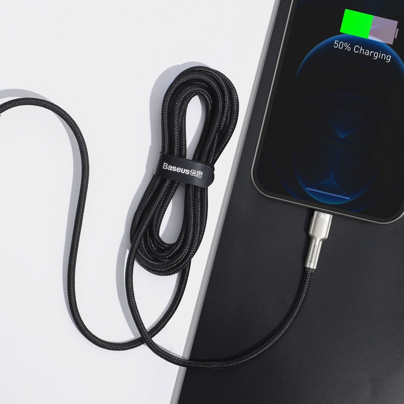 Кабель Baseus Cafule Metal Type-C to Lightning PD 20W (2m) - Купить в Украине за 339 грн - изображение №3